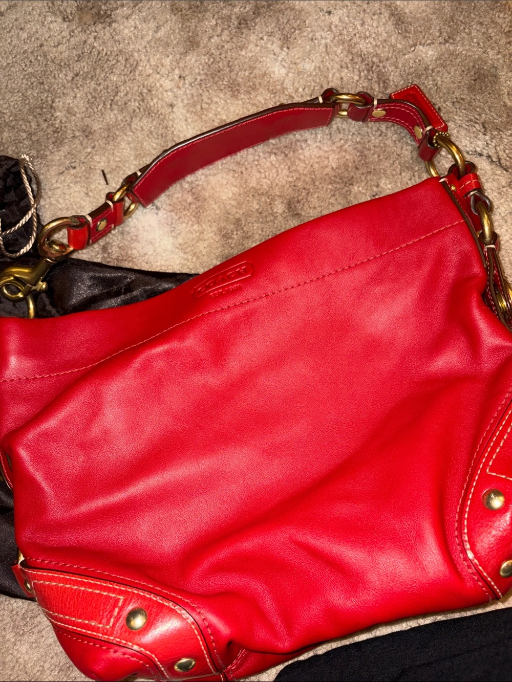 Coach Carly tote in red leather